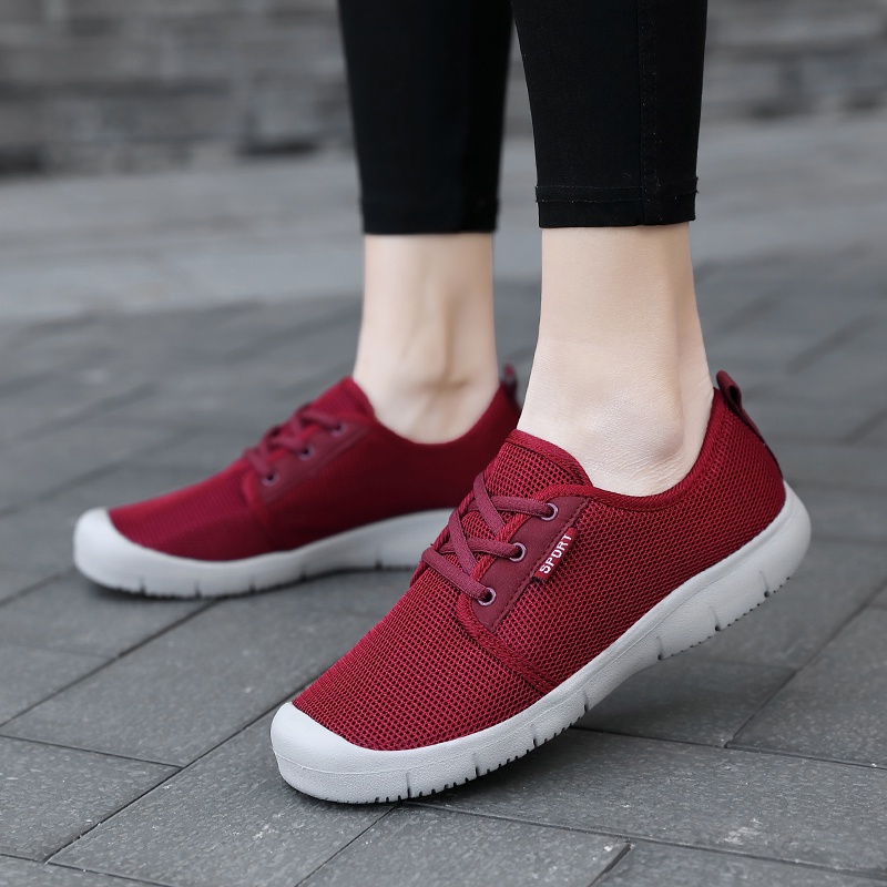 FOKU Sepatu Sneakers Wanita Bernapas Sepatu Olahraga Wanita Santai Sepatu Wanita Terbaru