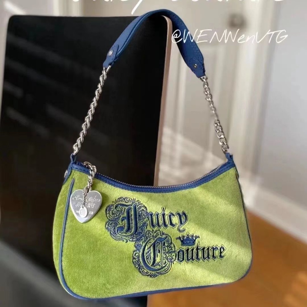 Suhao Juiy Core 2022 American retro green grass green campus hot girl baguette bag tas paruh baya