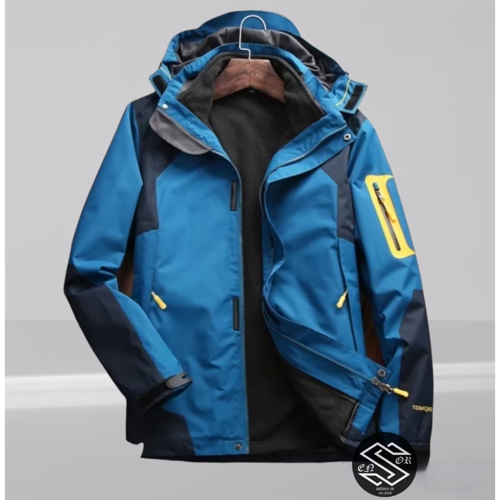 TURUN HARGA ! JAKET OUTDOOR HOODIE SENSOR / JAKET GUNUNG PRIA WATERPROOF / JAKET PARASUT PRIA ANTI AIR