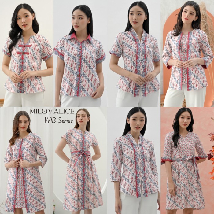 Couple Batik Set Batik Couple / Baju Batik Kantor / Batik Pink - Wib Series