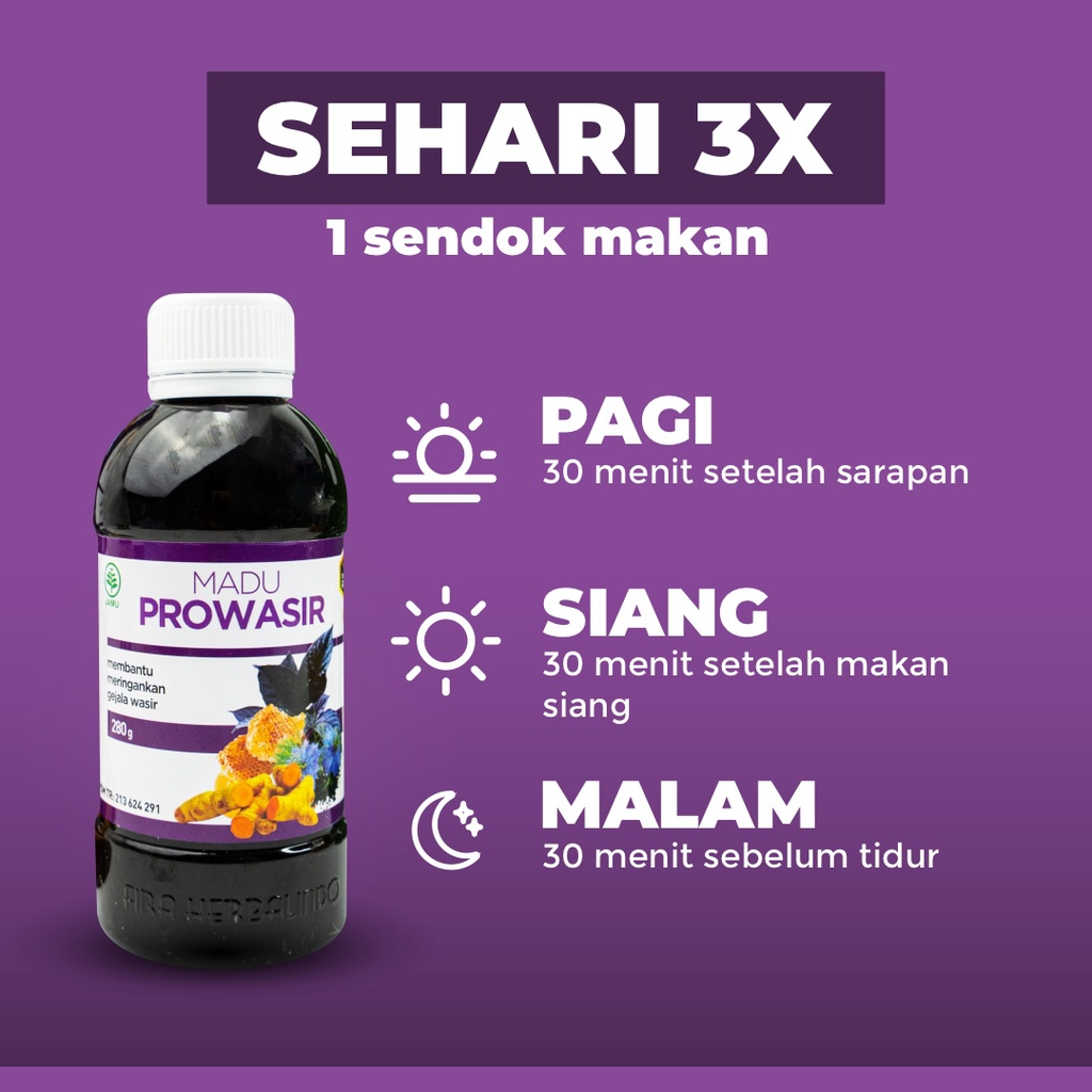 PROWASIR Madu Prowasir PRO WASIR Obat Herbal Wasir Ambeien Ambeyen Benjolan Anus BAB Berdarah Gatal Pada Anus Susah BAB Mukosa Anus