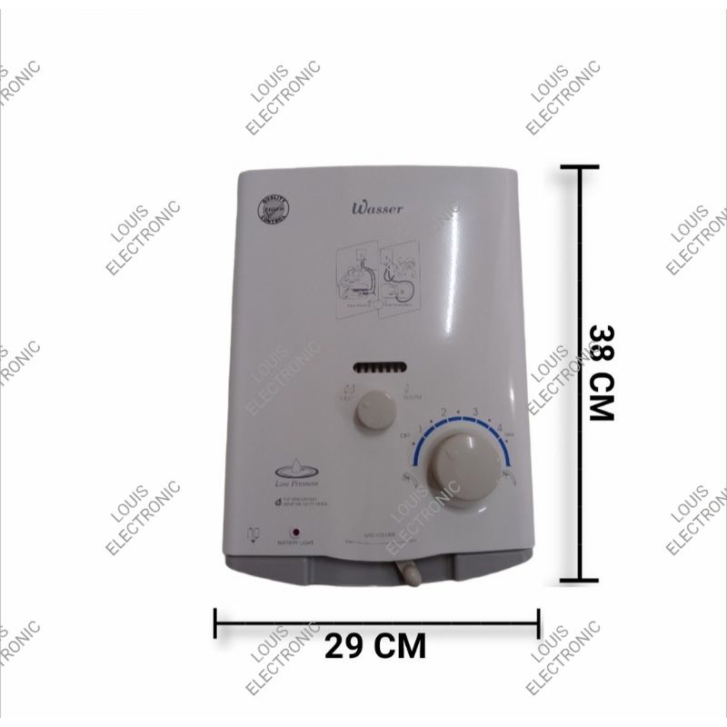 Water Heater Gas WASSER WH 506A WH-506A LPG Pemanas Air Tabung Gas