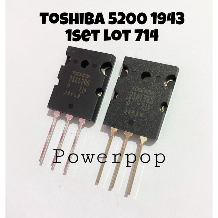 TRANSISTOR TOSHIBA 1943/5200 SERI 7 ORIGINAL HARGA PER 1SET TRANSISTOR 5200 SEPASANG SERI 714
