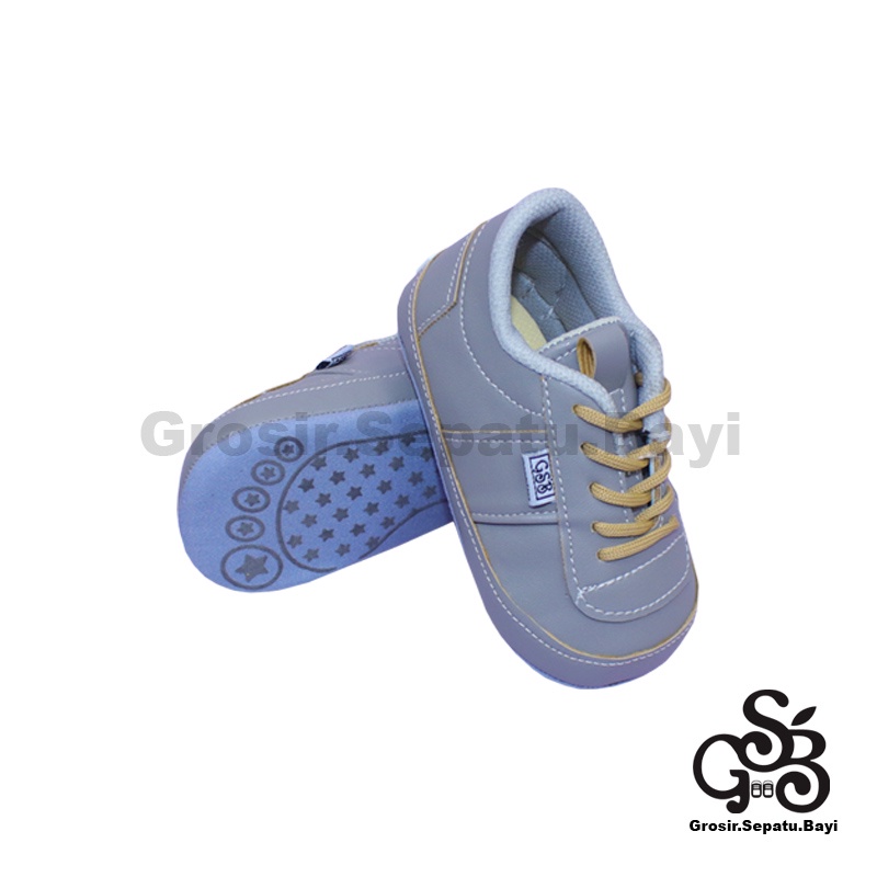 Sepatu Bayi - Baby Shoes - Prewalker  | 2-12 bulan | casual MARGOM ABU polos ringan &amp; fleksibel