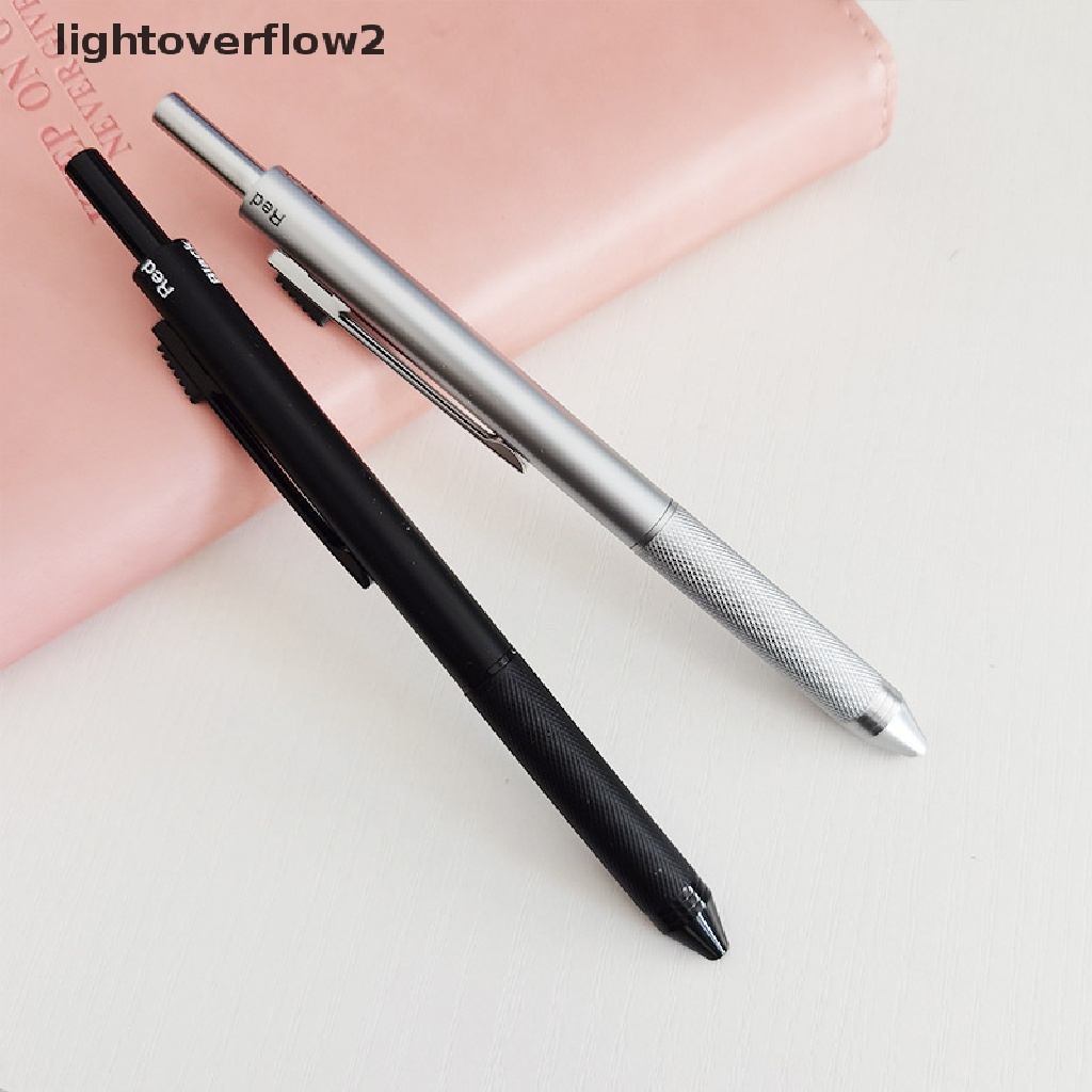 (lightoverflow2) 4 In 1 Pulpen / Bolpoin Metal 3 Warna Untuk Sekolah / Kantor