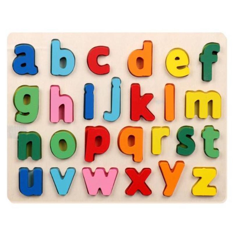 ALPHABET NUMBER PUZZLE - PAPAN HURUF ANGKA / MAINAN EDUKASI KAYU WOODEN UKURAN BESAR