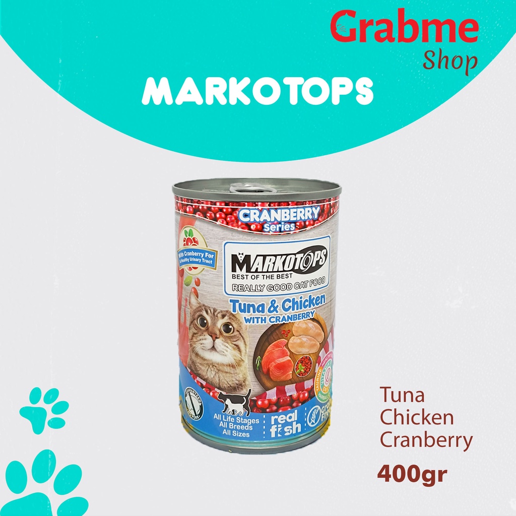 Markotops Kaleng Goat Milk  Cranberry Series Makanan Kucing Kaleng 400gr