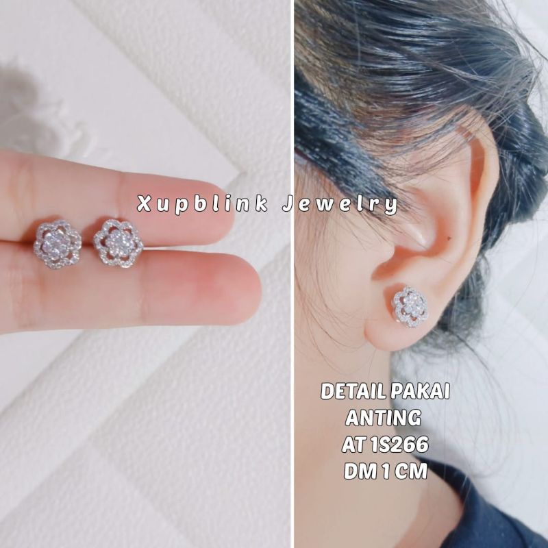 Anting Giwang Titanium Silver Permata  Xupblink Jewelry