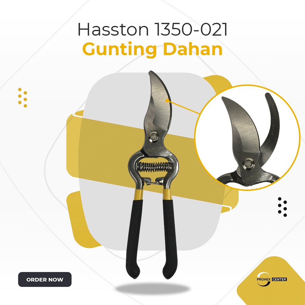 HASSTON 1350-021 Gunting Dahan Bunga Gagang Karet Gunting Stek Batang