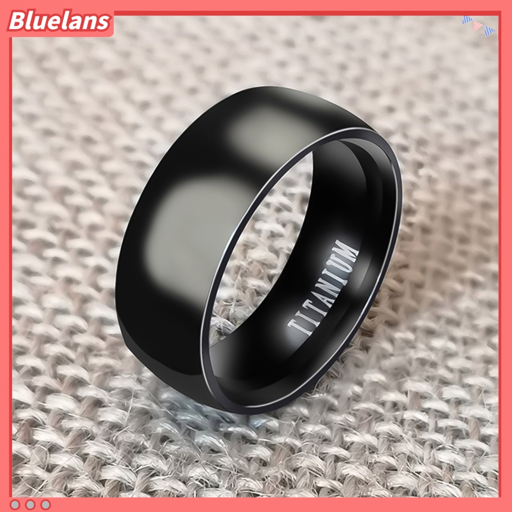 Bluelans Ring Wide Band Creative Titanium Steel Solid Color Jewelry Accessories for Men