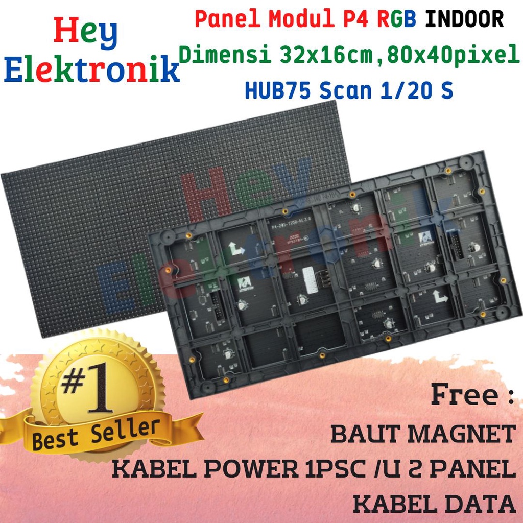 Panel Module Modul LED P4 Running Text SMD RGB Color Indoor 320x160mm