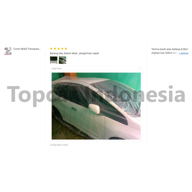 Cover Mobil Transparan BRV BR-V Honda Plastik Tebal Plastik Waterproof Outdoor Indoor Part Mobil Aksesoris Exterior Selimut Pelindung Anti Air Debu Kotoran Hewan Teras Gudang Rumah