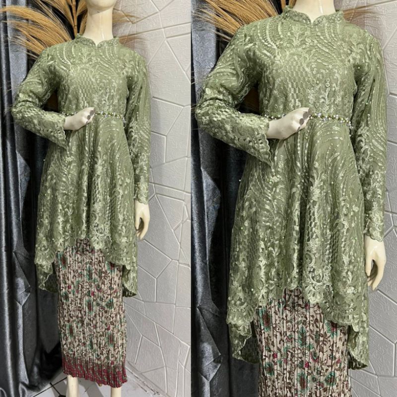 KEBAYA MODERN // KEBAYA ORIGINAL // TUNIK LESTY KEJORA // BAHAN FULL TILLE BORDIR MUTIARA PREMIUM MIX PAYET // KODE EK