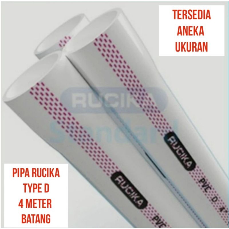 Pipa 4" Pipa Rucika D 4" inch Per Batang 4 Meter Pipa PVC Rucika