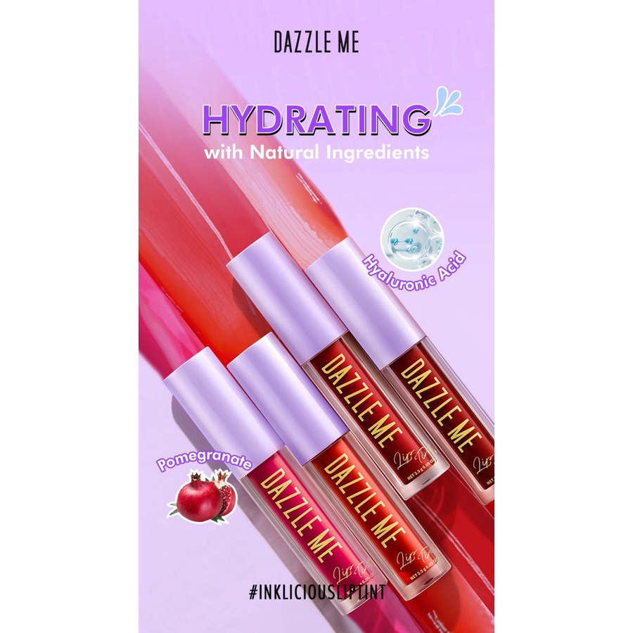 DAZZLE ME Lip Tint BPOM | Mattedorable Long Lasting Liptint Hyper Moisturizing Lip Stain