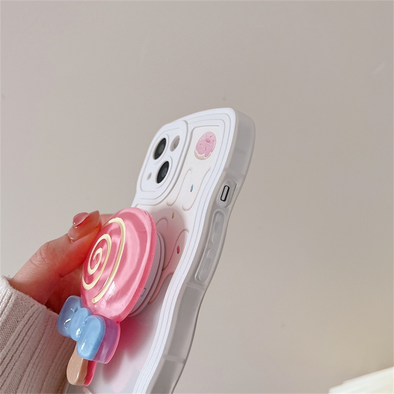 Soft Case Hp Dengan Tempat Permen Lollipop 3D Untuk IPhone 11 / 12 / 13pro Max