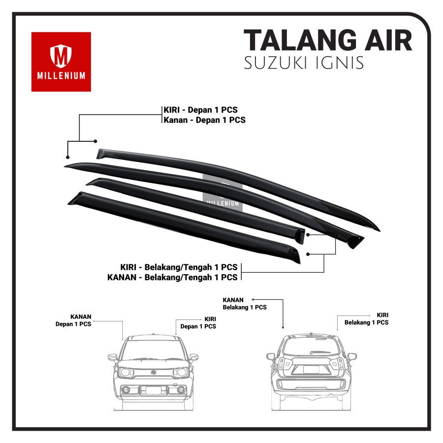 TALANG AIR PINTU MOBIL SUZUKI IGNIS 2016 - 2020 MODEL SLIM