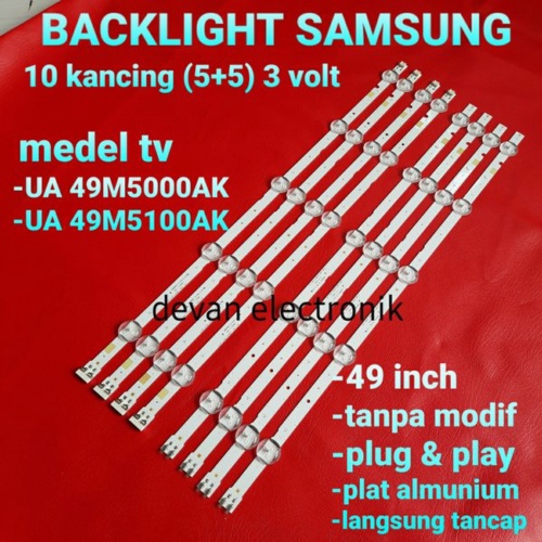 Unik LAMPU LED BACKLIGHT SAMSUNG 49M5000AK UA49M5100AK UA49M5100 BACKLIGHT SAMSUNG 49 INCH Limited