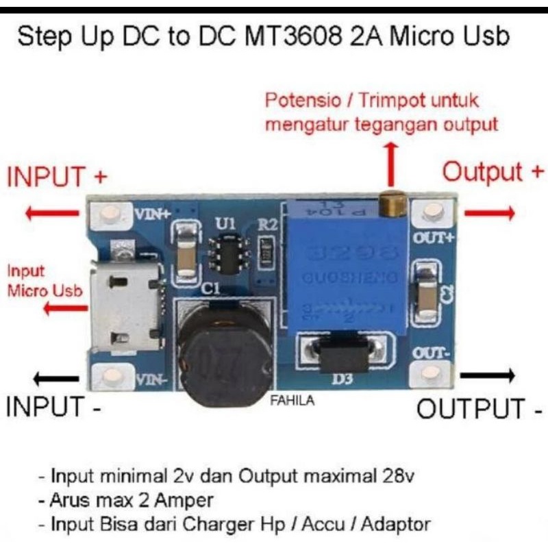 step up DC-DC Converter /Step Down Module Dengan Menggunakan IC LM2596