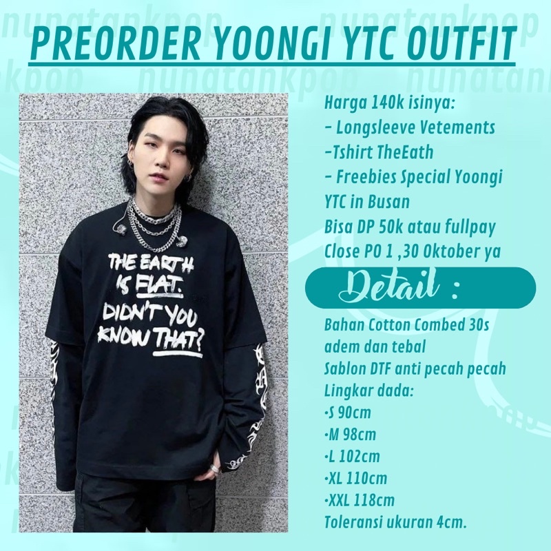 Suga Yoongi Yet to Come Busan Outfit Tshirt Longsleeve Vetements The Earth