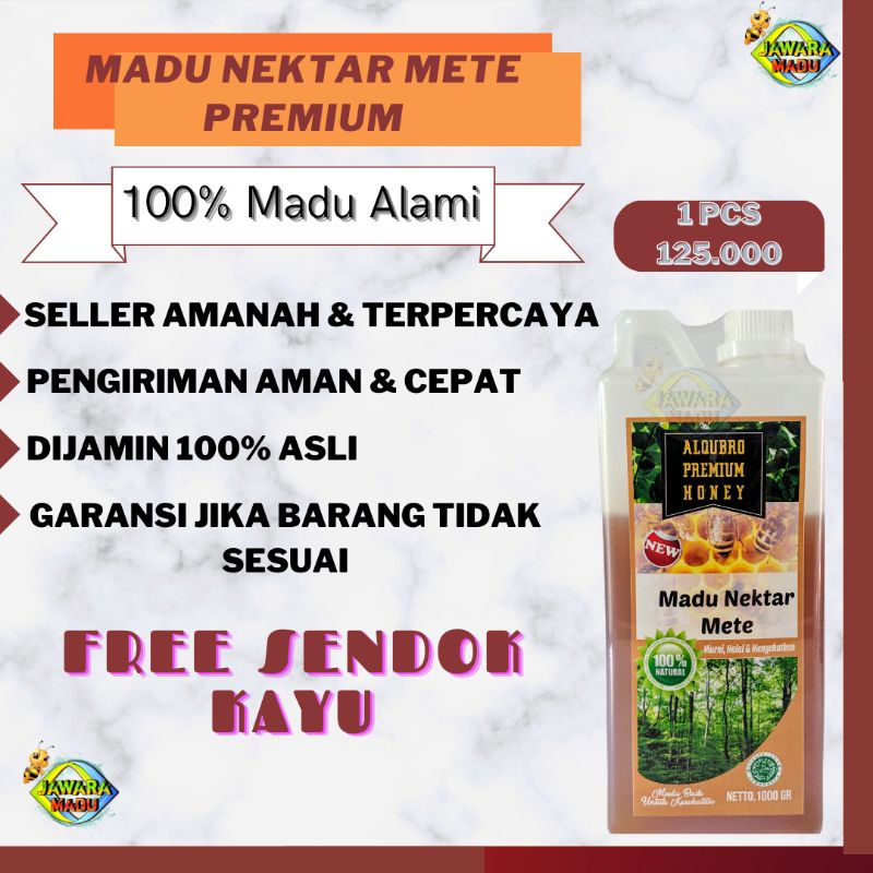 Madu Asli Murni 100% Mete Premium 1Kg Obat Jantung Al Qubro AlQubro Al-Qubro