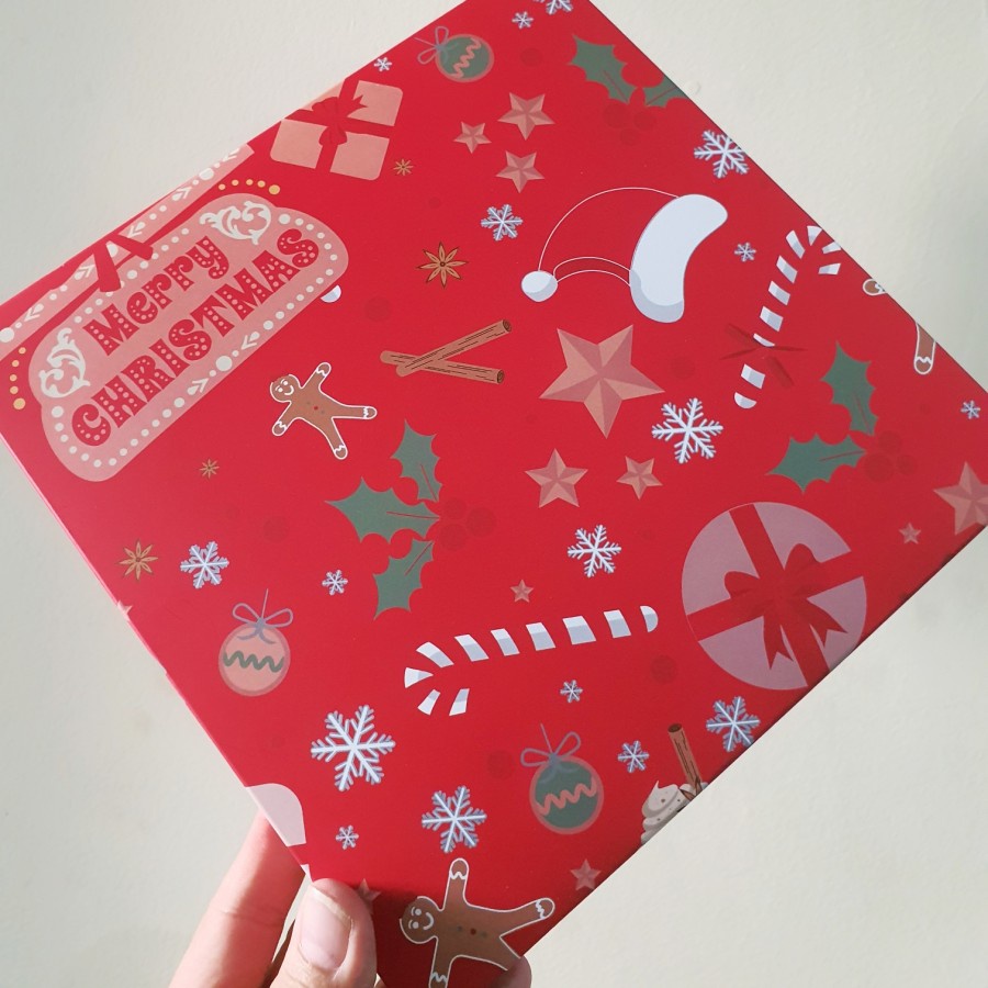 

5 pcs Box Natal Kotak Kue Eggtart Sekat 9 Kardus Kemasan Fruitpie Dus Hampers Packaging Merry Christmas