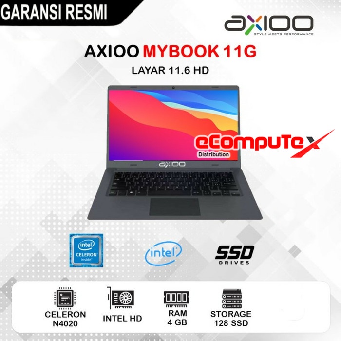 NOTEBOOK AXIOO MYBOOK 11G INTEL CELERON N4020 4GB 128GB SSD 11.6&quot; - GARANSI RESMI