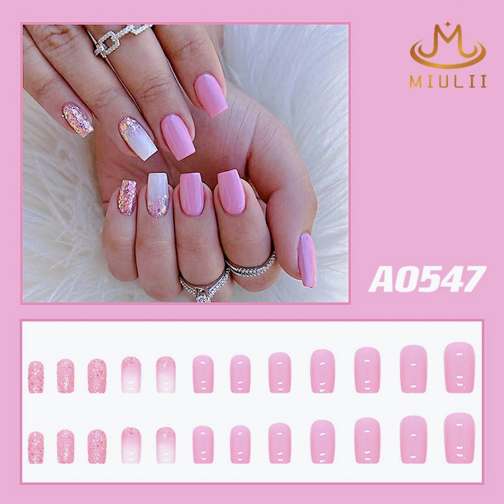 MIULII / KUKU PALSU   A0547  / 24PCS / 3D / NAIL ART / PREMIUM / CUTE / FREE LEM JELLY / KUTEK