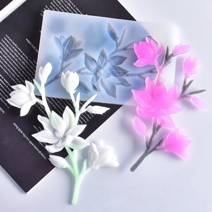 

Cetakan pohon lili bunga Magnolia tulang cetakan bunga silikon