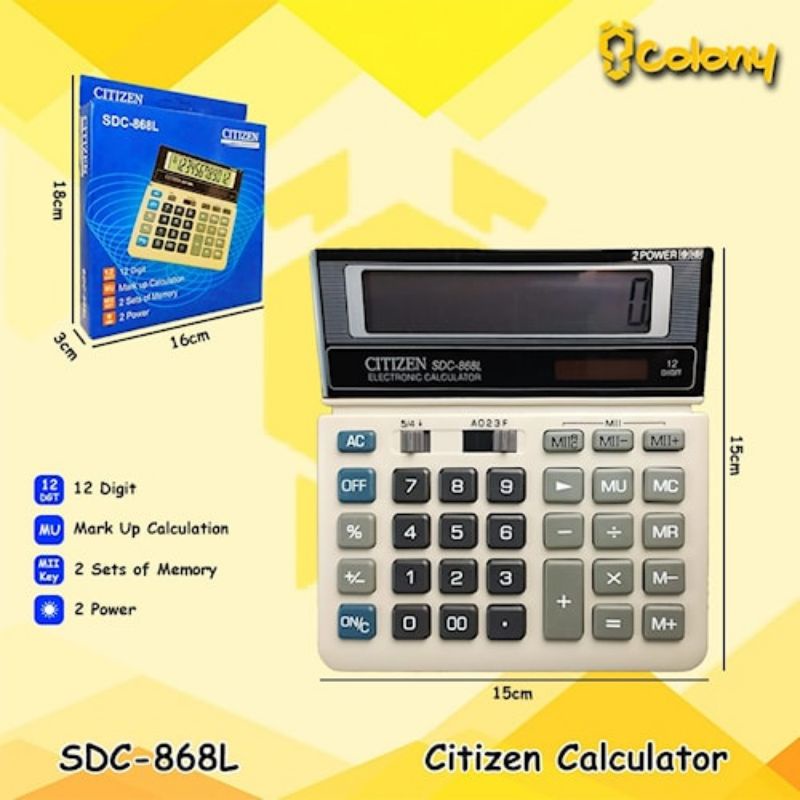 

PROMO Citizen SDC868L Kalkulator Besar Digital Dagang Sekolah Kantor