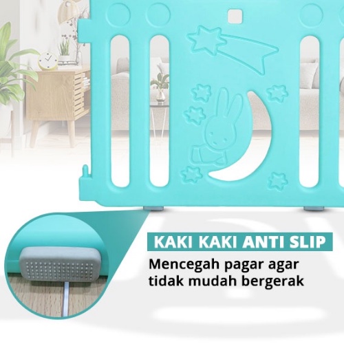 Pagar Anak Pagar Bayi Babyfence Import Kokoh Bisa Dilipat Motif Bulan Bintang Play fence