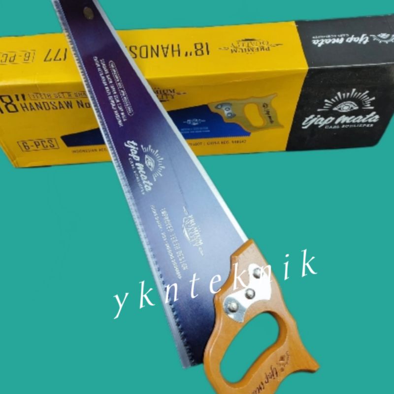 Gergaji Kayu 18 Inch Asli Tjap Mata Gergaji Manual Tangan Potong Kayu Super Tajam