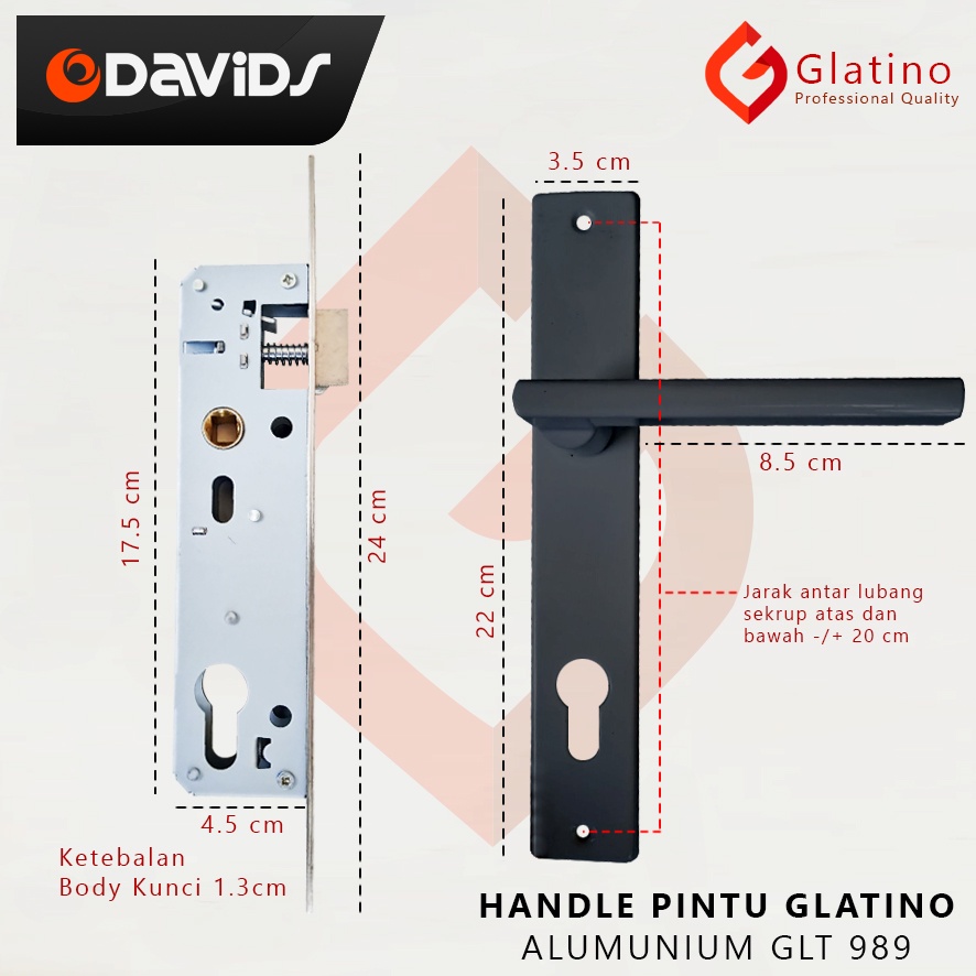 Kunci Pintu Aluminium Rumah Handle Kamar Mandi Handel Alumunium GLT989