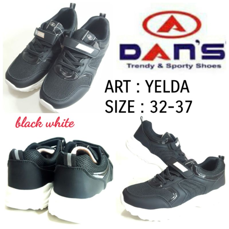 SEPATU SEKOLAH KETS HITAM PUTIH BY DANS YELDA 32-37