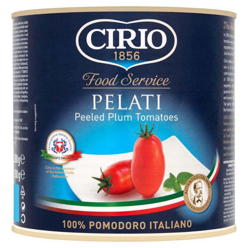 

Tomato Peeled 2.5kg / Cirio plum tomatoes / tomat kupas dalam jus tomat