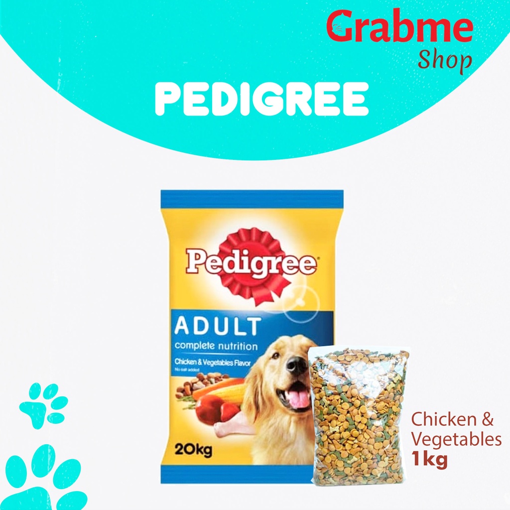 Makanan Anjing kering premium PEDIGREE 1kg - CHICKEN and VEGETABLE