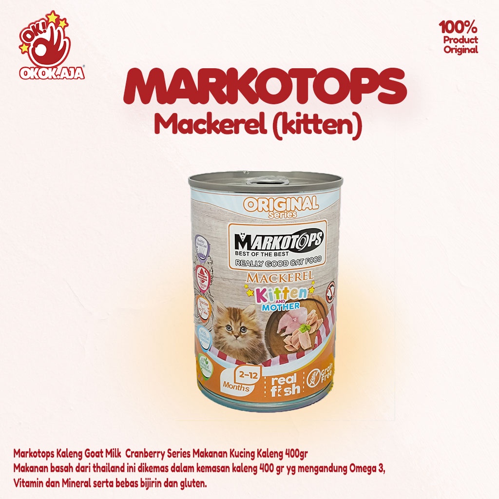 MARKOTOPS kaleng 400gr Goat Milk and Cranberry Series Makanan Kucing basah Adult &amp; Kitten