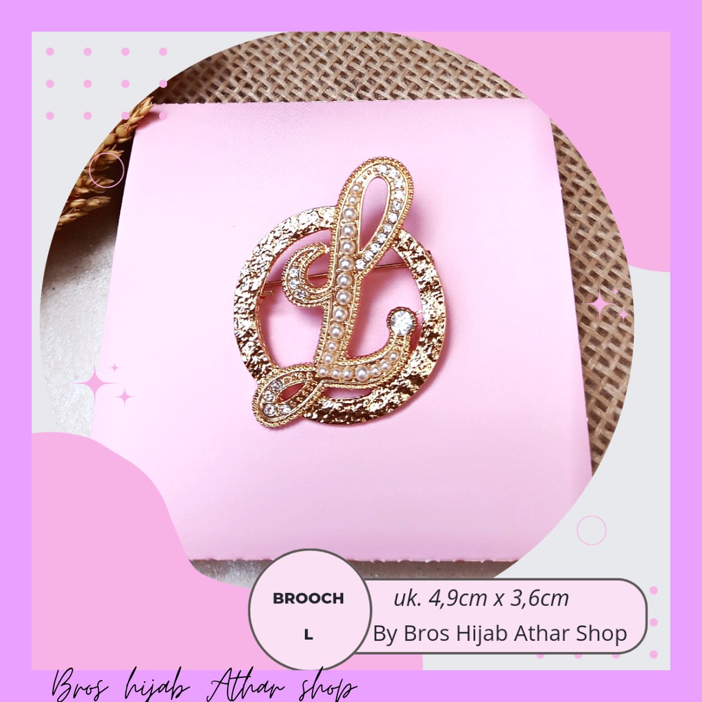 Bros Huruf L Pin Bross Jilbab Peniti Tuspin Hijab Nama Brooch Kerudung By Bros Hijab Athar Shop