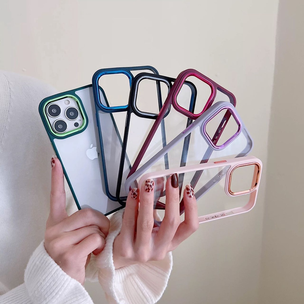 IPHONE 13/IPHONE 13 PRO MAX CASING BUMPER ACRILIK METAL LENS CAMERA BACK CASE