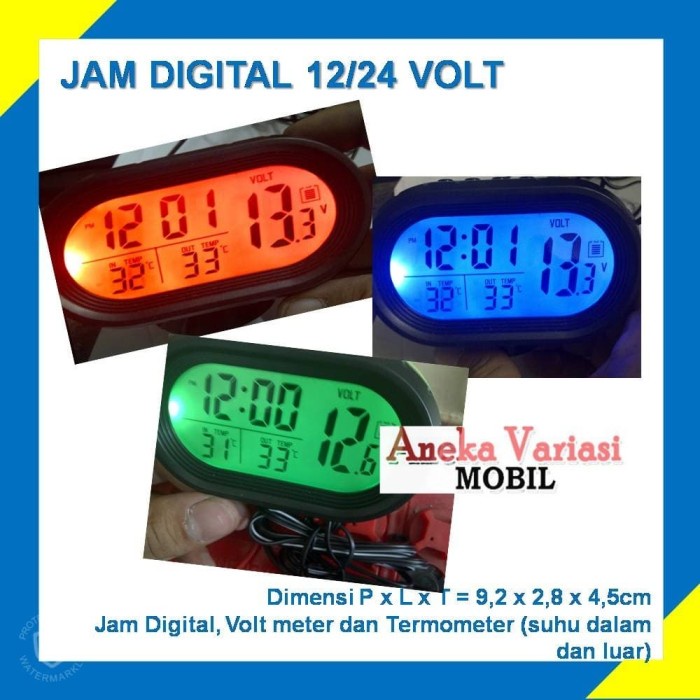 JAM DIGITAL MOBIL 12/24 VOLT / VOLTMETER DIGITAL CAR UNIVERSAL