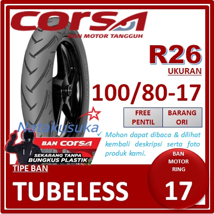 CORSA R26 100/80 - 17 Tubeless (TL)