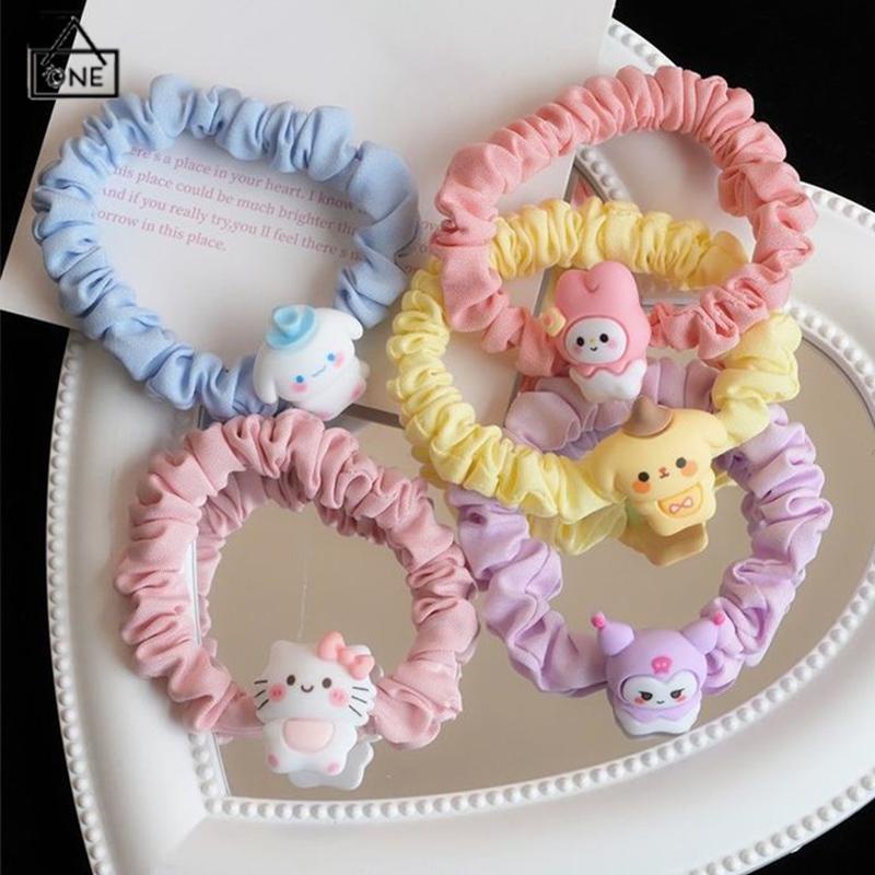 COD❤️Cincin Usus Kecil Kartun Anjing Cinnamoroll  Cincin Rambut  Gaya Manis Manis Lucu Tali Rambut-A.one