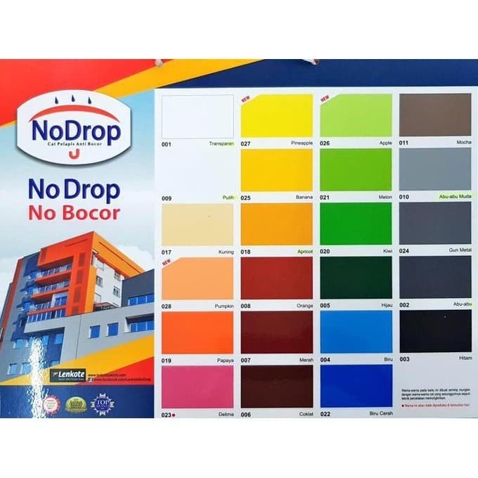 No Drop PAIL 20 KG WARNA LENGKAP Cat Pelapis Anti Bocor Waterproofing NODROP 20KG - Avian Brands