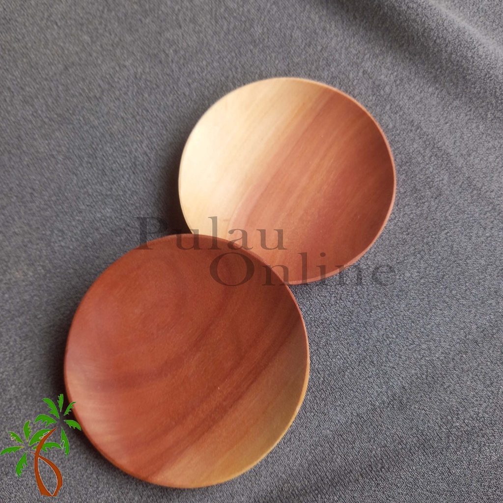 Pulau Online - Tempat sambal kayu diameter 8 cm - Piring sambal kayu - Piring saos