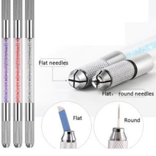 Barang baru--Pen Manual Sulam Alis Manual Microblading / Pen Microblading Crystal 2 Sisi Sulam Alis 