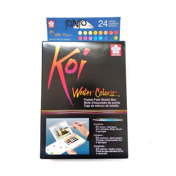

[COD] SAKURA KOI WATERCOLORS 24 COLOR SKETCH POCKET BOX SET OBRAL Kode 1005