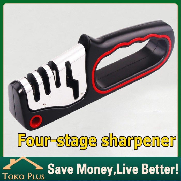 alat pengasah asahan pisau dan gunting Stainless 4 Tahap Utk Dapur