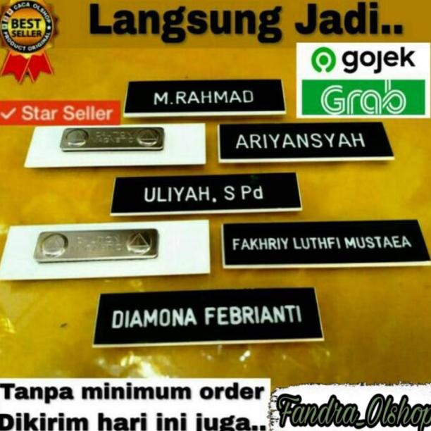

PRODUK- PAPAN NAMA DADA PDH PNS SISWA AKRILIK / NAME TAG GRAVIR MAGNET (BISA 1 / 2 BARIS). KUALITAS TERBAIK! .