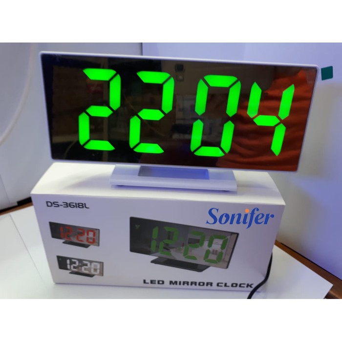 Jam Meja Digital LED / Digital Alarm Clock Mirror SONIFER