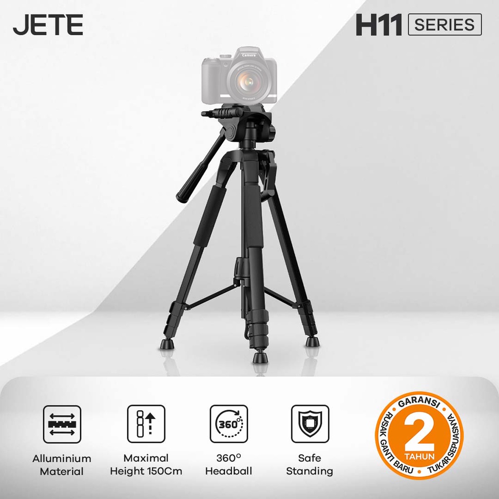 Tripod DSLR Tripod Camera JETE H11 Tripod Vlog | Tripod Professional Kamera DSLR/Kamera Video